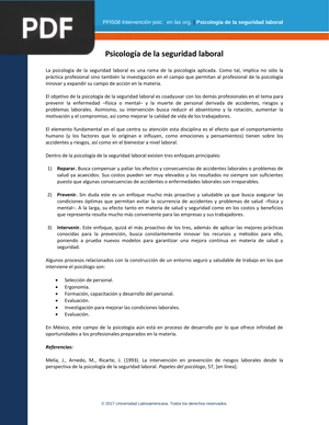 Psicología de la seguridad laboral (Articulo)