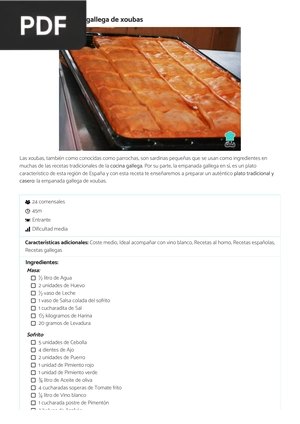 Receta de Empanada gallega de xoubas