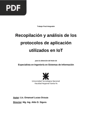 Recopilación y análisis de los protocolos de aplicación utilizados en IoT