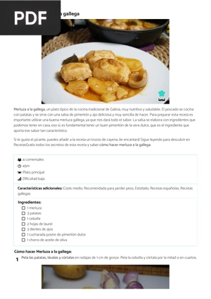 Receta de Merluza a la gallega