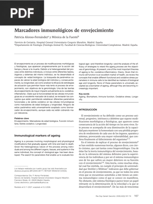 Marcadores inmunológicos de envejecimiento