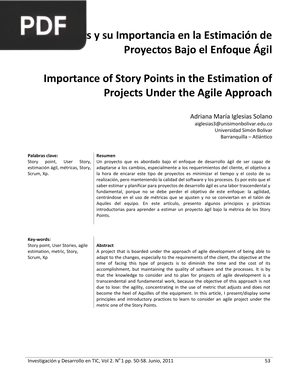 Story Points y su Importancia en la Estimación de Proyectos Bajo el Enfoque Ágil (Articulo)