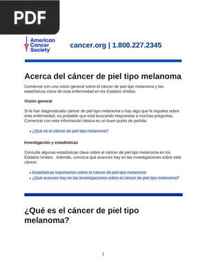 Acerca del cáncer de piel tipo melanoma