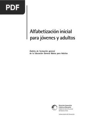 Alfabetizacion Inicial para jovenes y Adultos