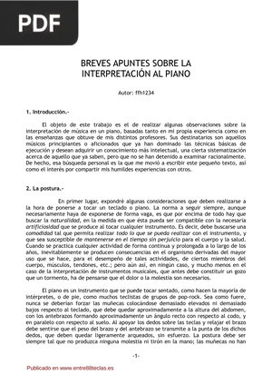 Breves apuntes sobre la interpretación al piano