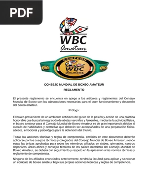 Consejo mundial de boxeo amateur. Reglamento