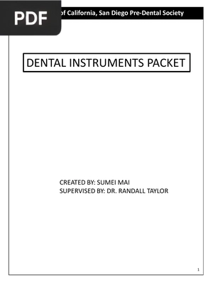 Dental instruments packet