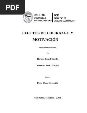 Efectos de liderazgo y motivación