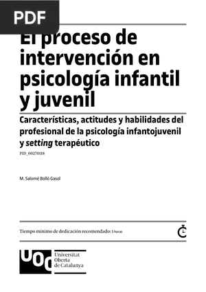 El proceso de intervención en psicología infantil y juvenil