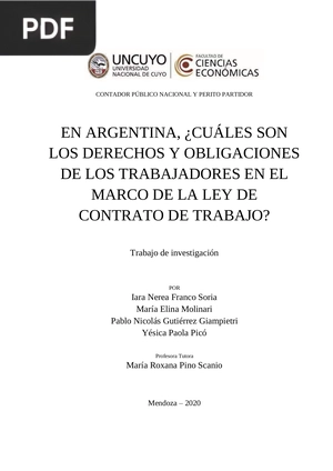 En argentina, ¿cuáles son los derechos y obligaciones de los trabajadores en el marco de la ley de contrato de trabajo?