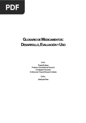 Glosario de medicamentos: desarrollo, evaluacióny uso