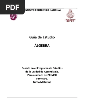 Guía de Estudio Algebra