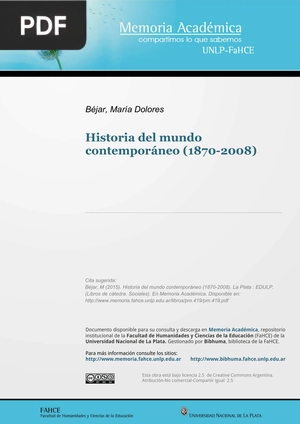 Historia del mundo contemporáneo (1870-2008)