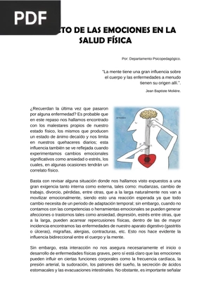 Impacto de las emociones en la salud física