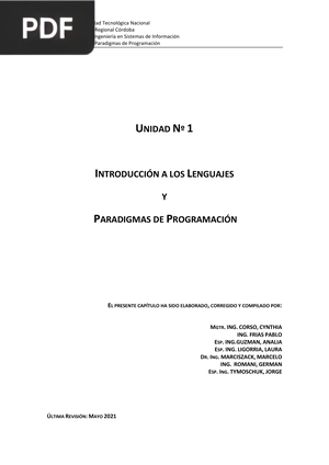 Introducción a los lenguajes y paradigmas de programación