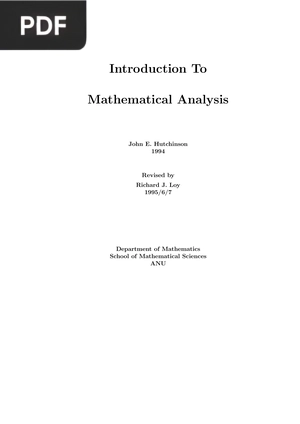 Introduction to Mathematical Analysis