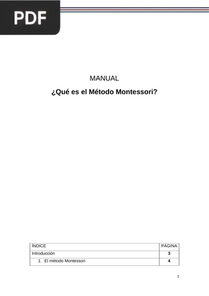 Manual ¿Qué es el Método Montessori?