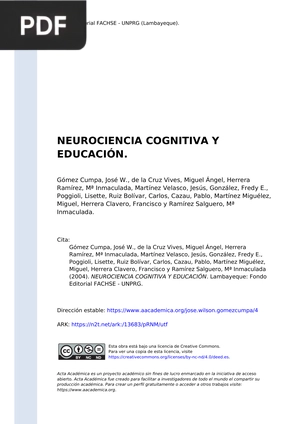 Neurociencia cognitiva y educación