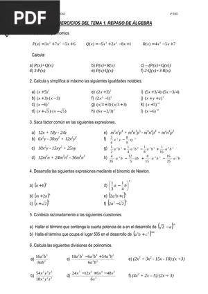 Repaso de Álgebra