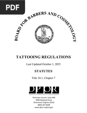 Tattooing Regulations