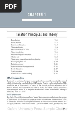 Taxation Principles and Theory