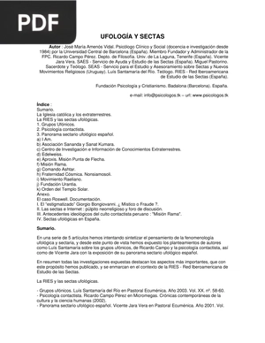 Ufología Y Sectas
