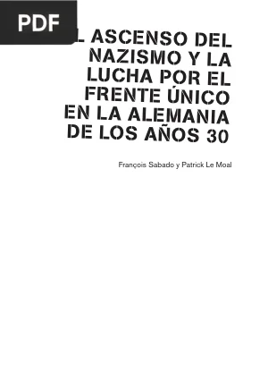 El ascenso del nazismo y la lucha por el frente único en la Alemania de los años 30