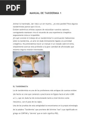 Manual de Taxidermia
