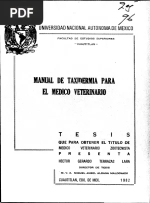 Manual de taxidermia para el médico veterinario